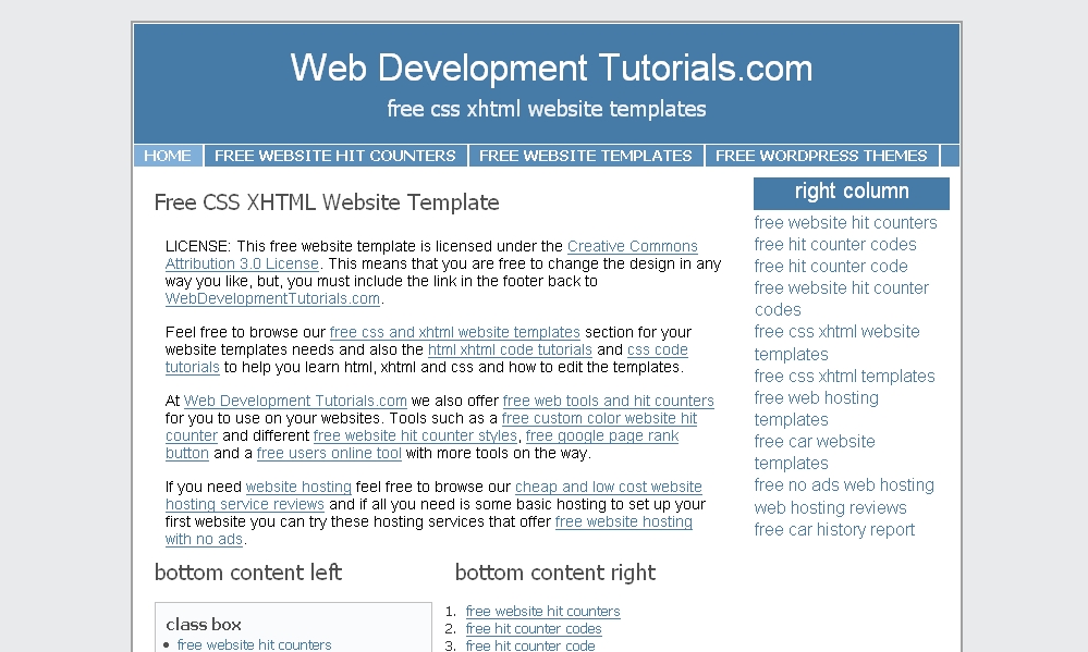 free css xhtml website template